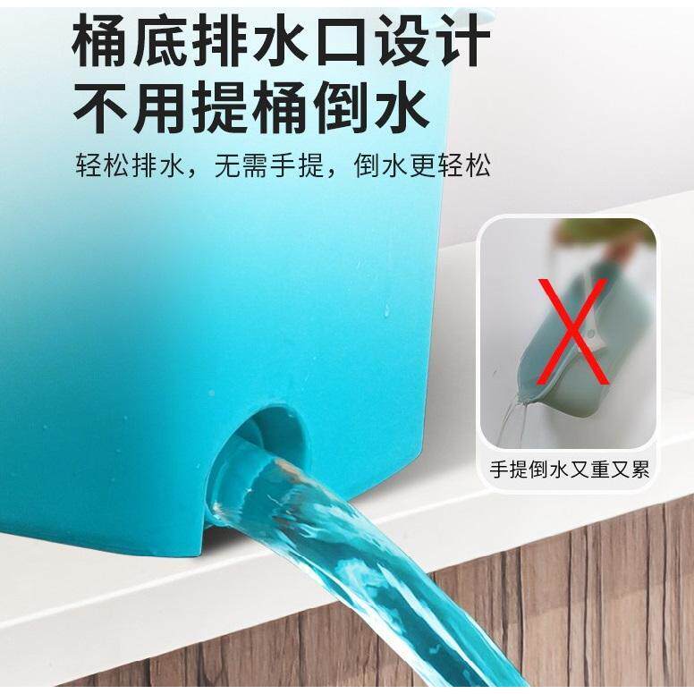洗胶棉拖把间池阳台家用塑料带下排水664管生长方形洗墩卫布盆桶