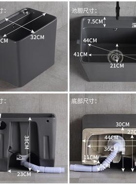 落地式长方形洗把池家地拖盆灰色PNF拖布池用阳台拖拖卫生间帕墩
