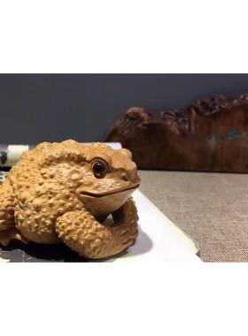 黄木雕文玩手把件金居木雕刻工杨EFJ艺品家客蟾厅木摆件