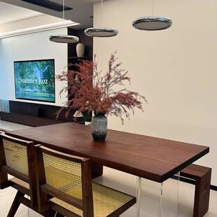 美胡桃木书大板南美原YMB木实木简北约茶桌茶黑台餐桌办公桌会议