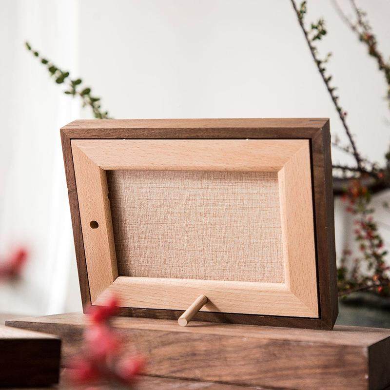 黑胡桃相框简童约实木画框儿写真框桌面照片墙装装Y榫卯301饰相裱