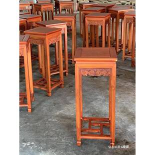 菠萝格木实木花架32架新中式家用仿客厅仿花几室内置物榆古木盆