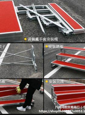 合唱照台阶站三层可移动折叠影台阶学校实木合唱凳架92800拍合台