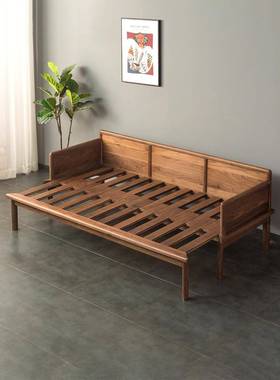 桃木小实木沙发床桃木推拉罗汉型小户户木罗汉胡沙发户型KG-69301