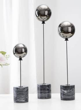 现代简LZT-07约奢风轻天大理石创意家居客厅电视装柜桌面抽然象饰