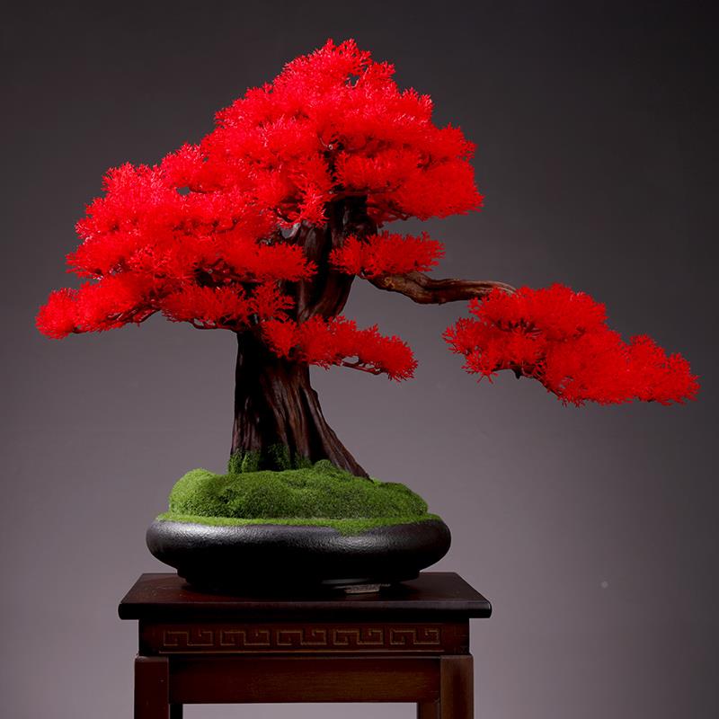 厅植树物F76M8M89盆景室内迎客绿植盆栽大型假桌面客微松景观装饰