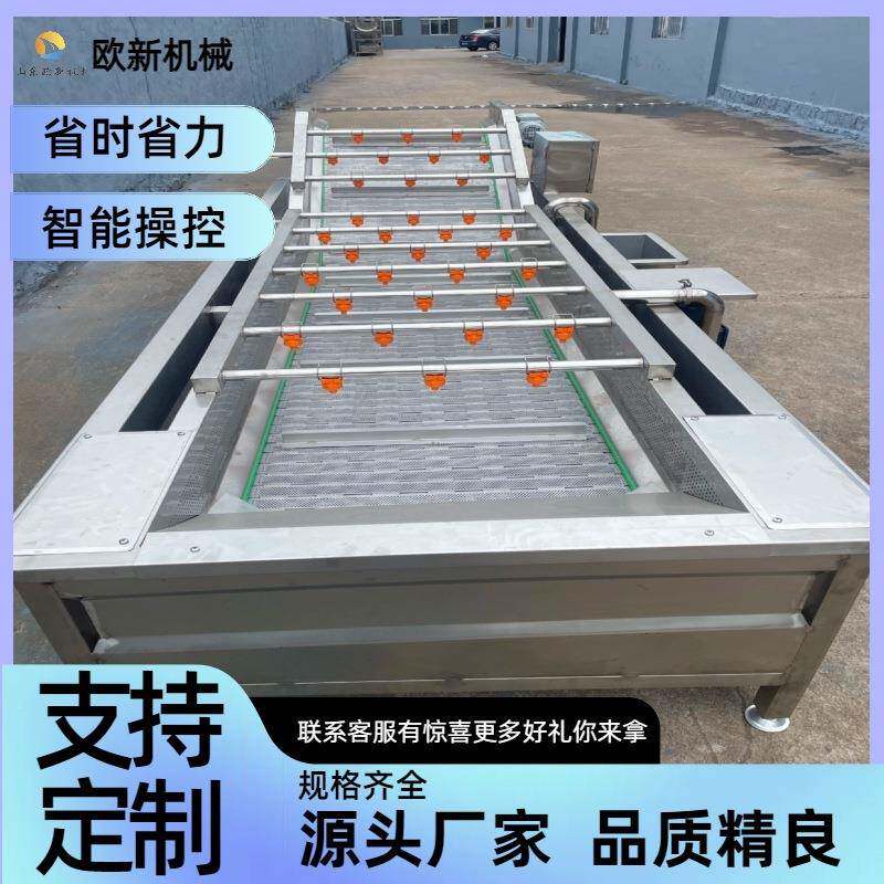 全自动CLA果蔬气泡清清洗机大型酱腌流菜荔枝清洗脱水线海带盐洗