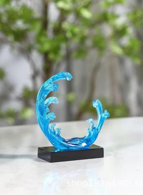 艺档轻奢高家居饰品品客厅玄关办公室工品风生水起KWP酒柜软装饰