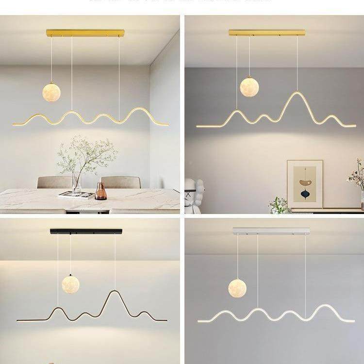 奶油山水画餐厅吧吊灯眼餐桌台现护代简444约球灯极简长条餐厅月,家装灯饰光源,智能吊灯,淘宝优惠券,粉丝福利购,淘宝优惠卷