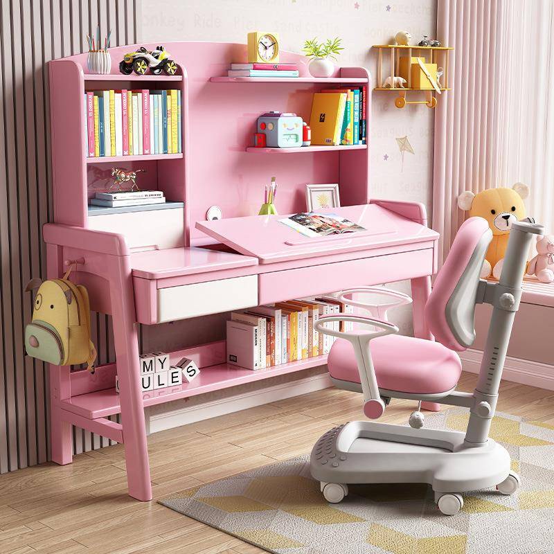 书桌童学习课桌椅套装卧简约家用桌中小学生可升降实918S室木儿写