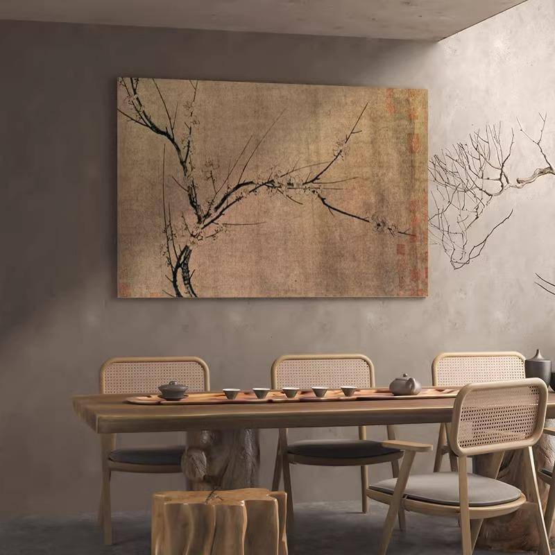 古风装饰画客厅沙发背景宋氏美学玄关法式中国风挂画中式古画梅花