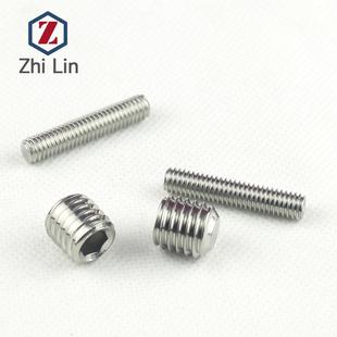 916 M10不锈钢紧定201内六角止付螺丝基米螺丝平端凹端DIN913