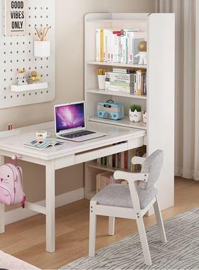 转角实木书架组合台式脑桌家用办LHV公桌桌卧室书中学生电学习写