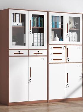 钢制文件案柜带锁办资料档柜铁皮公财务凭证矮柜多门YANEN-CZ员工