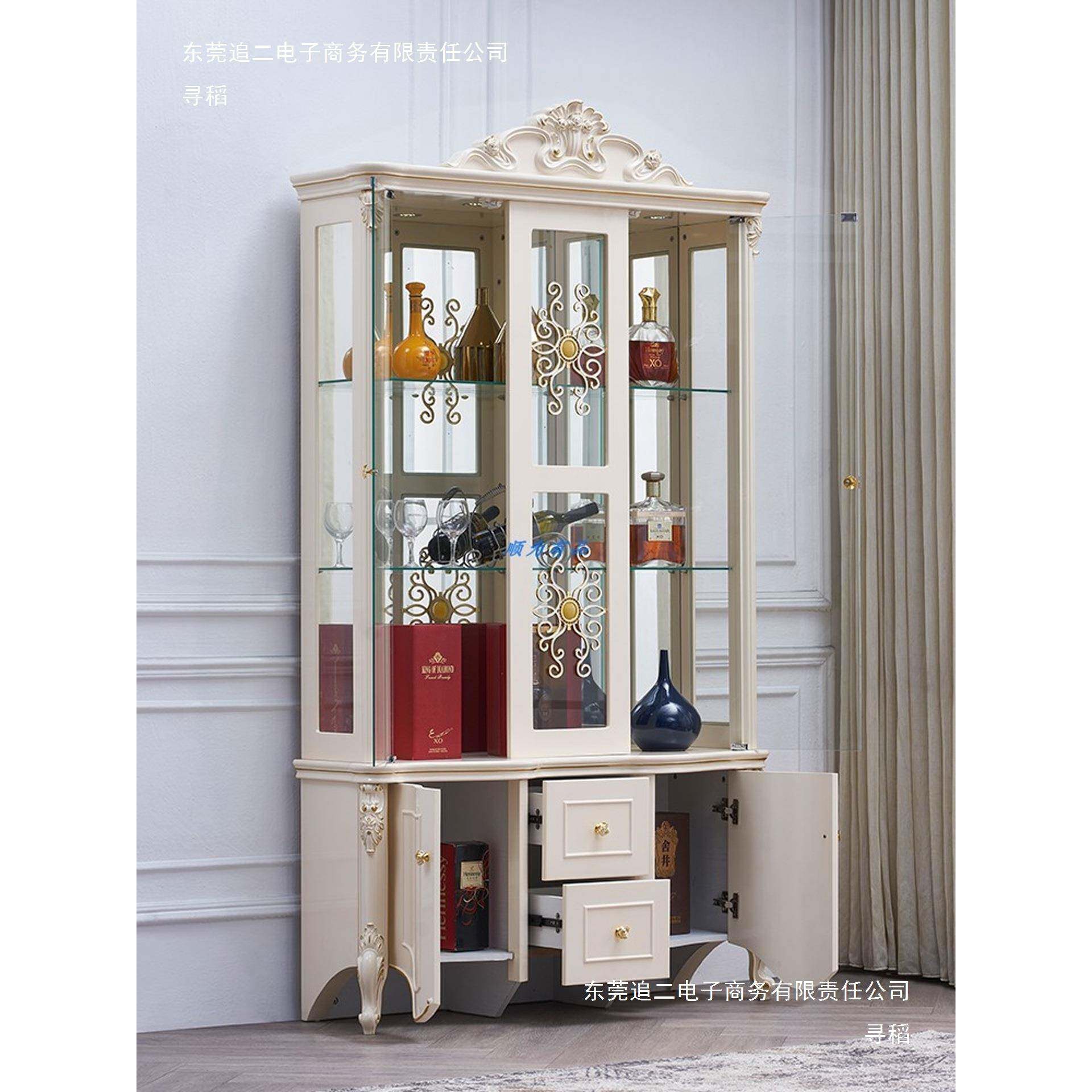 式酒柜法客厅用装饰柜餐厅红酒柜白色家双门展示柜靠墙储欧WDR式