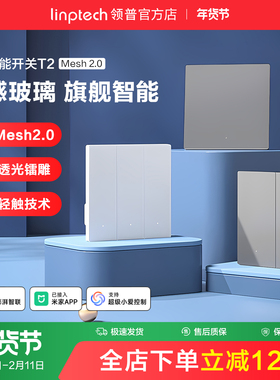 linptech领普T2智能开关AG玻璃mesh2.0双控远程控制已接入米家APP