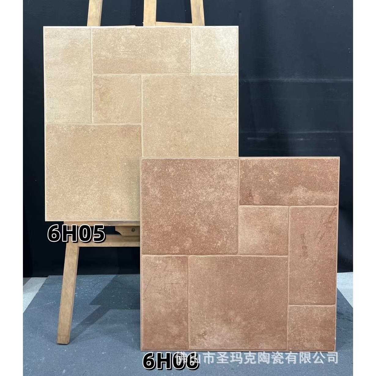 新款直销美式复古莱姆石地砖600x600 哑光别墅古堡砖阳台庭院餐厅