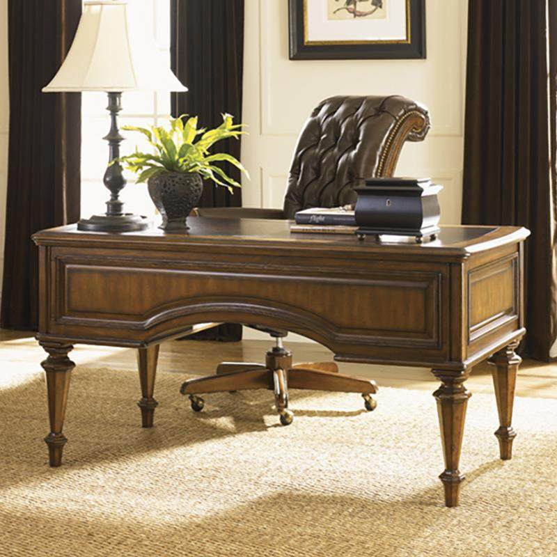 直销新款美式乡村实木书桌电脑桌法式复古写字台地中海写字桌老板