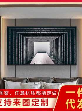 直销新款凝注视角 现代简约建筑装饰画大幅工业风办公室挂画横幅