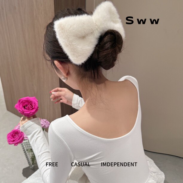 SWW秋冬新款大蝴蝶结发夹