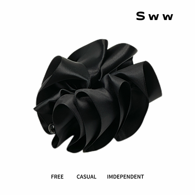 SWW立体蓬松褶皱缎面泡泡香蕉夹显发量后脑勺夹