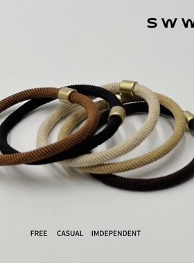 SWW5根装 高弹美拉德高弹力简约老钱风发圈高马尾时尚百搭发圈