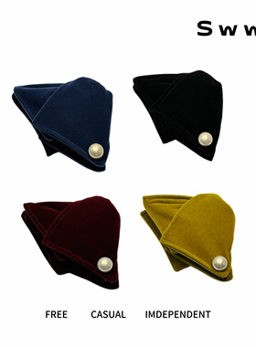 SWW/赫本风丝绒珠珠鲨鱼夹小香风时尚复古气质高马尾夹发夹发卡