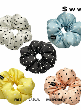 SWW/超大号缎面柔软波点填充软乎乎枕头大肠发圈