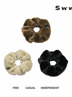 SWW/毛绒绒拼接大肠发圈秋冬高弹力发绳