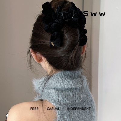 SWW丝绒蝴蝶结大肠发圈