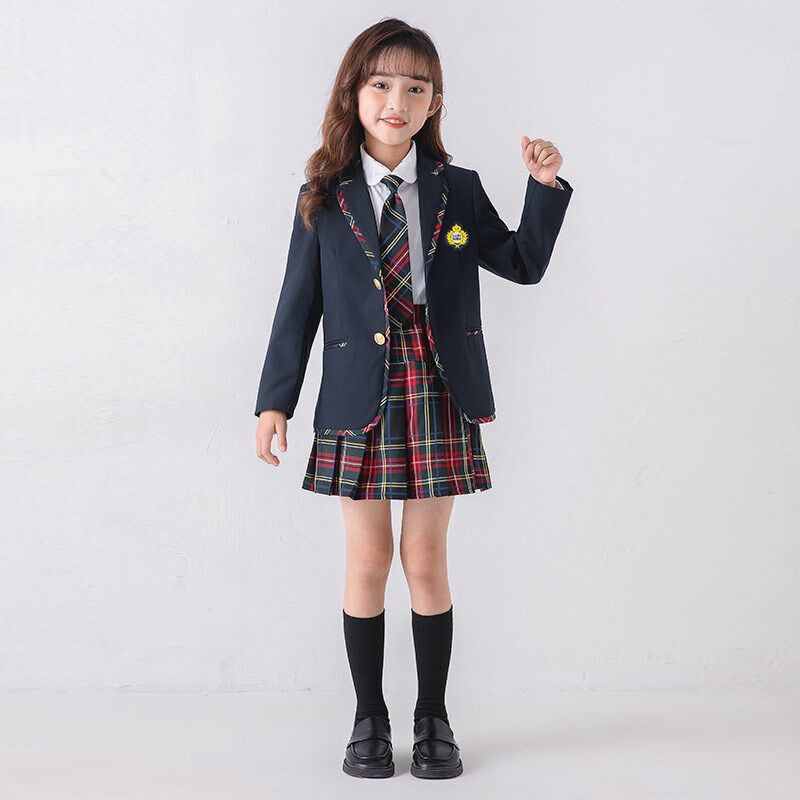儿童校服西装礼服套装英伦学院风深蓝色小学生班服制服幼儿园园服