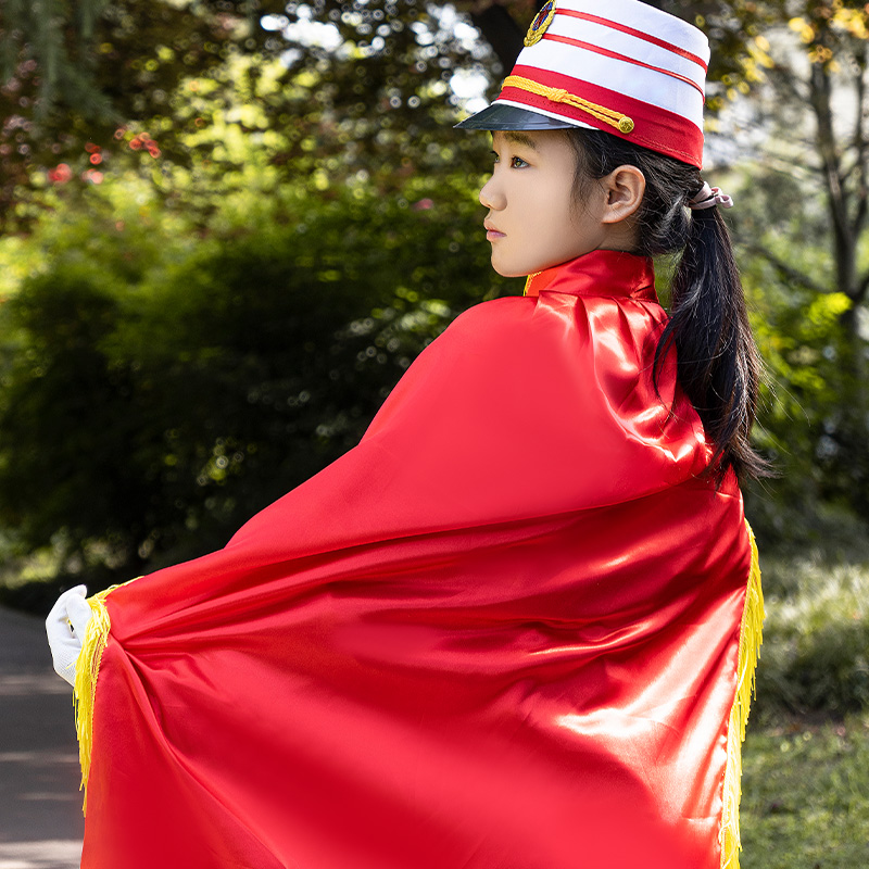 管乐队鼓号队披风演出表演服 学生礼仪服仪仗服指挥服披肩绸缎布