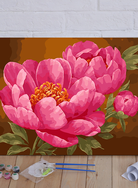 diy数字油画客厅风景花卉动漫人物定制手绘填色装饰画 生机勃勃