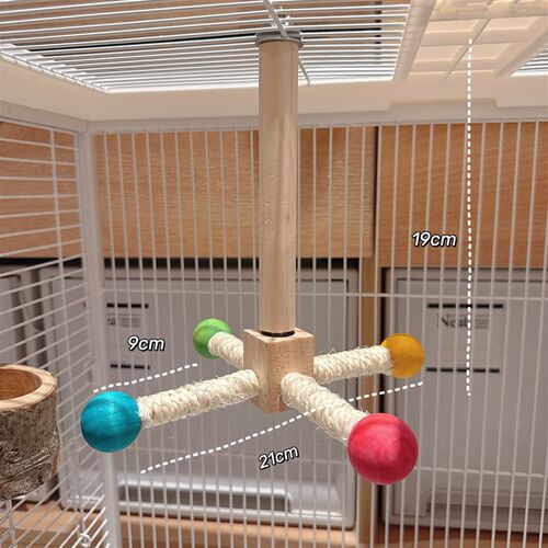 鹦鹉旋转木马玩具解压娱乐自嗨彩虹风车牡丹虎皮玄凤鸟笼站架站杆