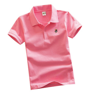 纯色Polo 儿童短袖 t恤童装 男童夏装 纯棉中大童圆领纯棉女休闲t恤衫