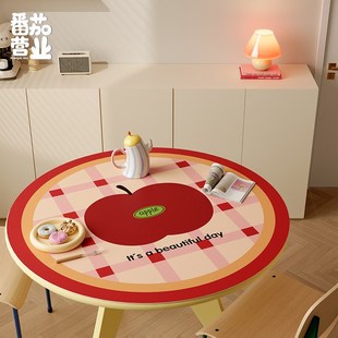 饰垫子桌布皮革防水防烫隔热桌垫 家用圆形餐桌垫红色喜庆圣诞节装