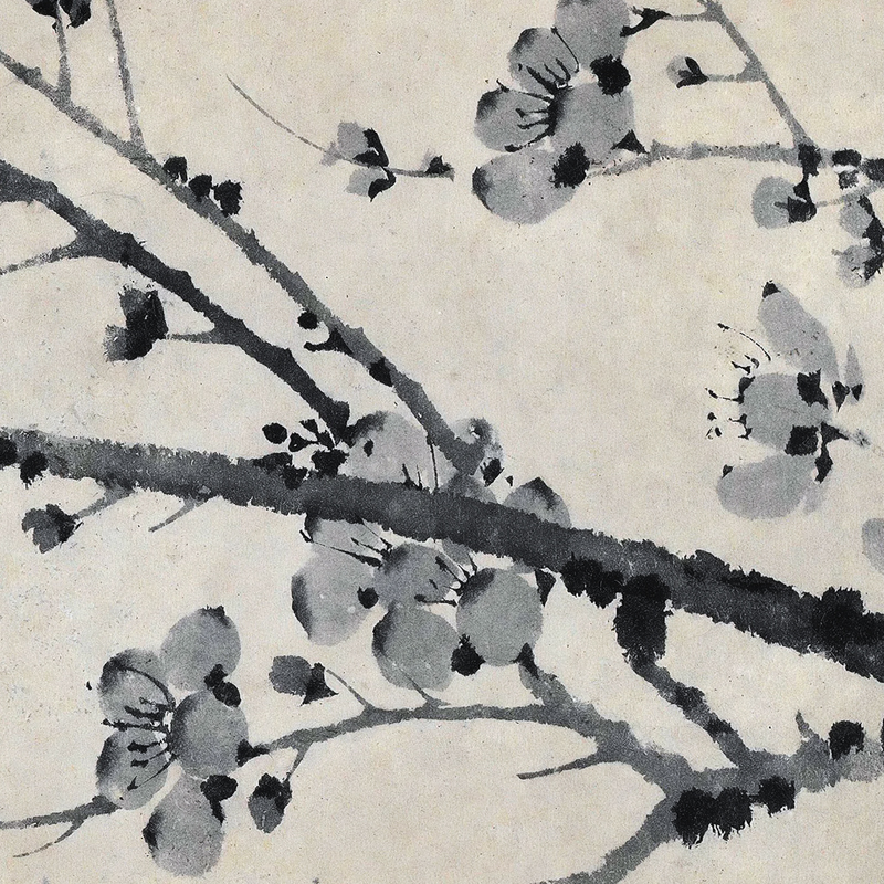 1:1元 王冕《墨梅图》水墨画中国名画梅花图案宣纸微喷复制装饰画
