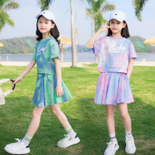 女童连衣裙夏装2022新款儿童装洋气套装裙夏季10岁女孩中大童裙子