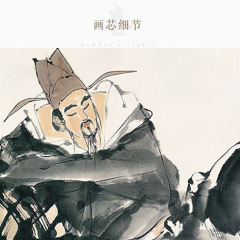 太白醉酒图 李白将进酒书法 酒文化装饰画 卷轴画挂画 丝绸画包邮