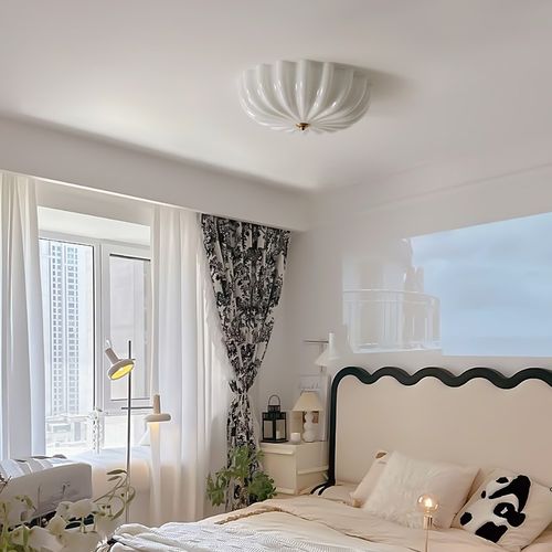 奶油风卧室吸顶灯中古vintage入户阳台衣帽间儿童房法式温馨灯具