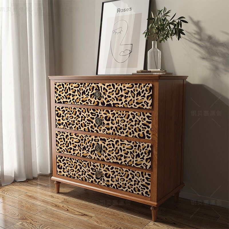 个性豹纹家俱翻新贴纸客厅柜子装饰桌面改色房间改造自粘防水壁纸,家居饰品,软装墙贴,淘宝优惠券,粉丝福利购,淘宝优惠卷