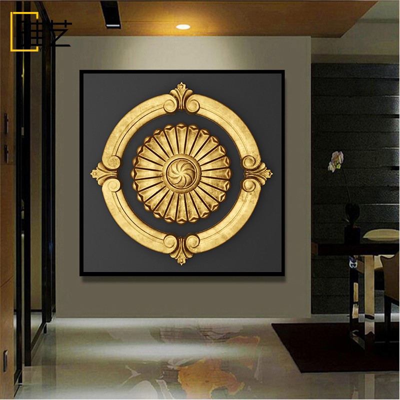 北欧抽象装饰画正方形艺术创意个性玄关挂画办公室书房壁画客厅画图片