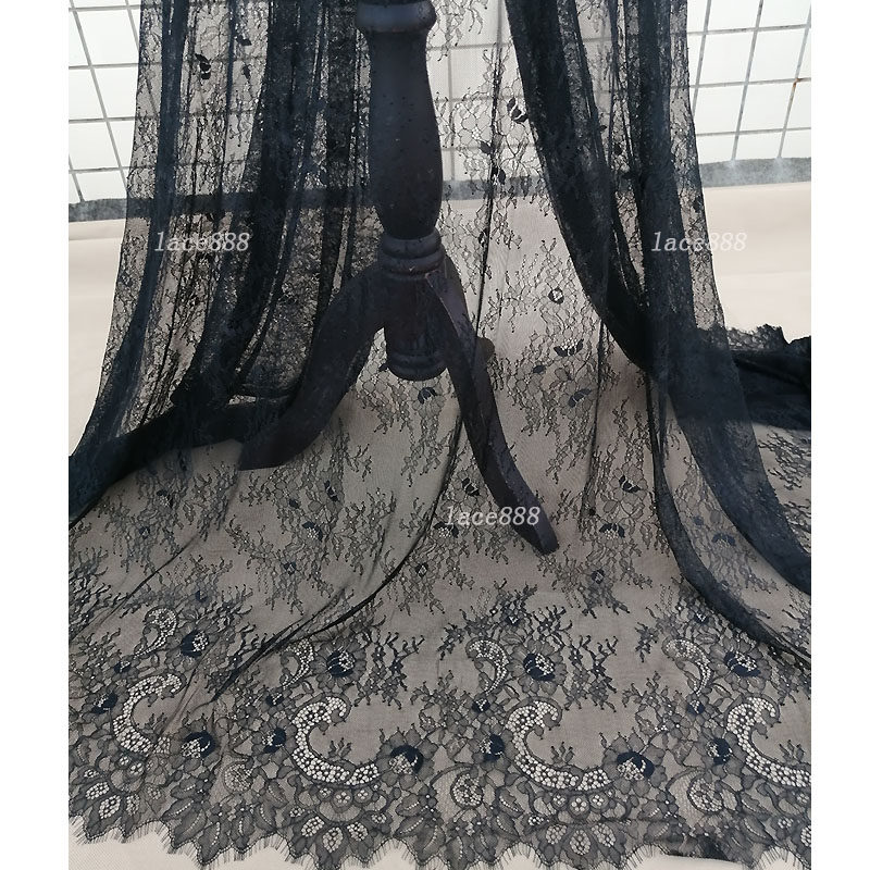 法式睫毛蕾丝面料婚纱裙子裙边衣服加长拼接花边辅料柔软黑色白色,居家布艺,海绵垫/布料/面料/手工diy,淘宝优惠券,粉丝福利购,淘宝优惠卷
