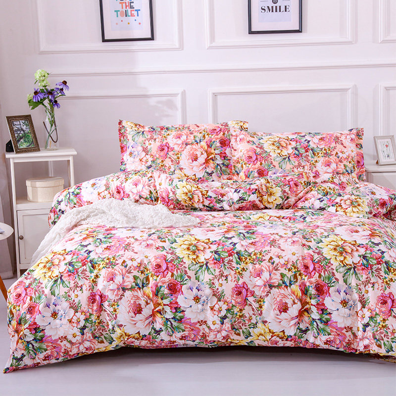 床单单件纯棉秋季碎花草莓1.2单人1.5m1.8米床双人全棉布料三件套