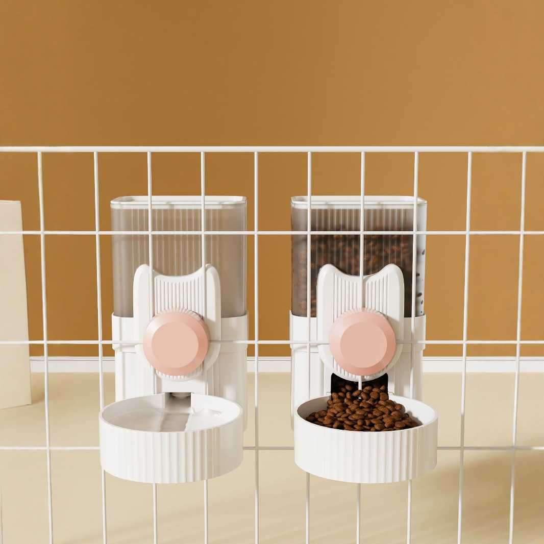 新款直销狗碗猫碗自动喂食器饮水机挂式宠物食盆悬挂式防打翻挂笼