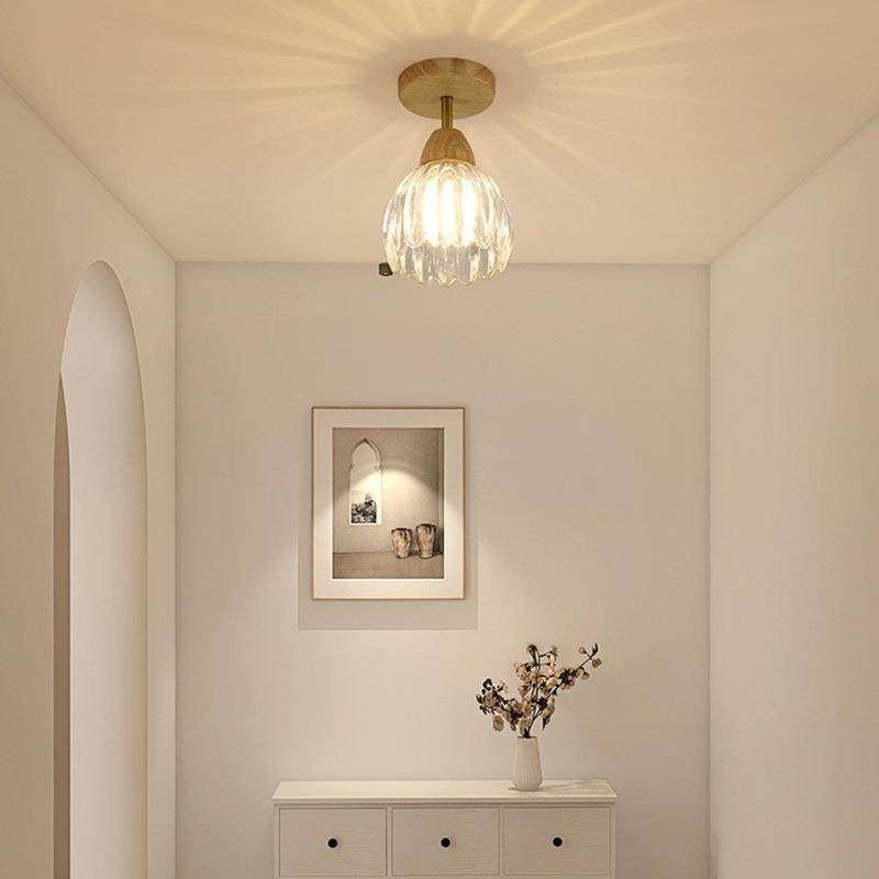 新款直销走廊过道灯日式复古侘寂风木艺玄关灯衣帽间楼梯间阳台玻,家装灯饰光源,客厅吸顶灯,淘宝优惠券,粉丝福利购,淘宝优惠卷