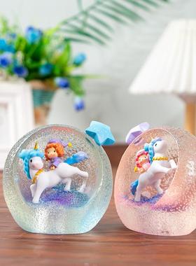 直销新款创意甜心花花晚安灯树脂工艺摆件办公室桌面摆件装饰少女