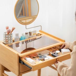 新款直销梳妆台小型实木日式原木卧室床头柜化妆台一体网红简约现