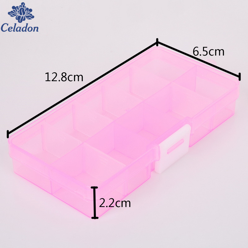 High Quality 5 Colors 12.8x6.5x2.2cm DIY Organizer Box 10 Sl