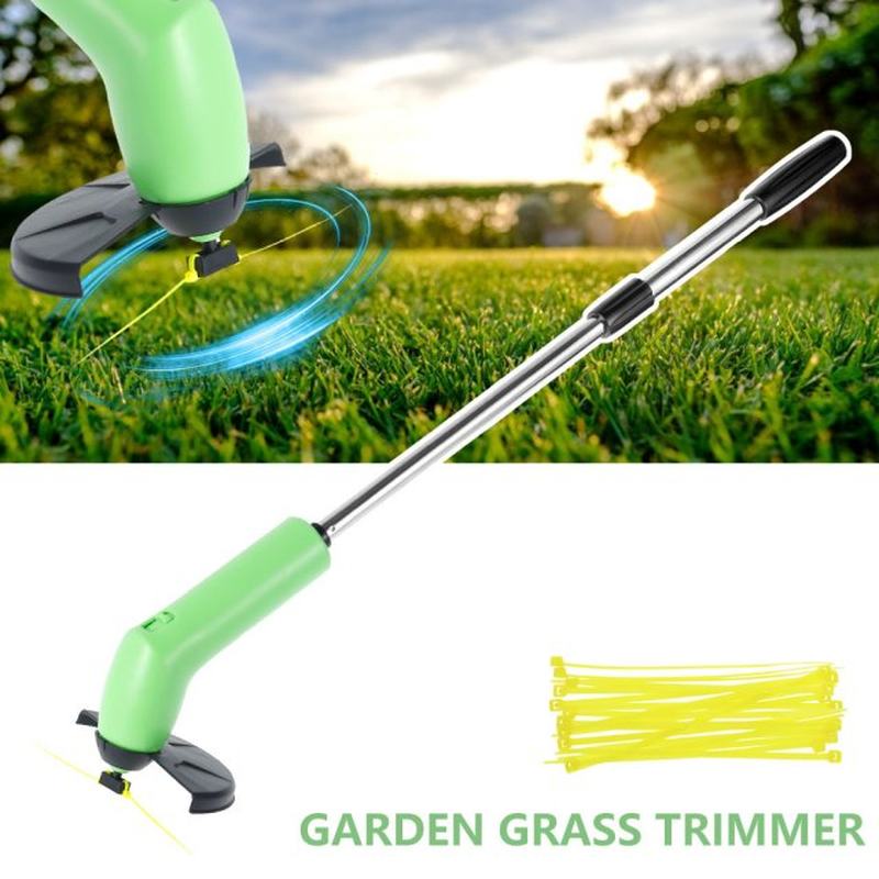 Electric Grass Trimmer Cordless Lawn Mower Double Wheel Leng